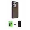 MARSİLYAN™- Redmi Note 13 Pro 5G Kılıf Eksen Işık - Siyah 6D Antistatik Mat Seramik Hayalet Nano Ekran Koruyucu + Raze Metal Kamera Lens - SH