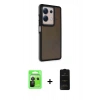 MARSİLYAN™- Redmi Note 13 Pro 5G Kılıf Eksen Işık - Siyah 6D Antistatik Mat Seramik Hayalet Nano Ekran Koruyucu + Raze Metal Kamera Lens - SH