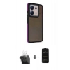 MARSİLYAN™- Redmi Note 13 Pro 5G Kılıf Eksen Işık - Siyah 6D Antistatik Mat Seramik Hayalet Nano Ekran Koruyucu + Kamera Lens Koruma Cam - SF