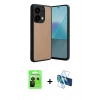 MARSİLYAN™- Redmi Note 13 Pro 5G Kılıf Kıvılcım Işık Serisi - Siyah 3D Antistatik Cam Ekran Koruyucu + Raze Metal Kamera Lens - SH