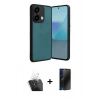 MARSİLYAN™- Redmi Note 13 Pro 5G Kılıf Kıvılcım Işık Serisi - Siyah 3D Antistatik Hayalet Cam Ekran Koruyucu + Kamera Lens Koruma Cam - SF