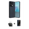 MARSİLYAN™- Redmi Note 13 Pro 5G Kılıf Kıvılcım Işık Serisi - Siyah 3D Antistatik Hayalet Cam Ekran Koruyucu + Kamera Lens Koruma Cam - SF