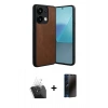 MARSİLYAN™- Redmi Note 13 Pro 5G Kılıf Kıvılcım Işık Serisi - Siyah 3D Antistatik Hayalet Cam Ekran Koruyucu + Kamera Lens Koruma Cam - SF
