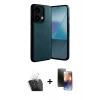 MARSİLYAN™- Redmi Note 13 Pro 5G Kılıf Kıvılcım Işık Serisi - Siyah 3D Antistatik Mat Seramik Nano Ekran Koruyucu + Şeffaf Kamera Lens Koruma Cam