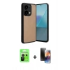 MARSİLYAN™- Redmi Note 13 Pro 5G Kılıf Kıvılcım Işık Serisi - Siyah 3D Antistatik Mat Seramik Nano Ekran Koruyucu + Raze Metal Kamera Lens - SH