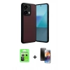 MARSİLYAN™- Redmi Note 13 Pro 5G Kılıf Kıvılcım Işık Serisi - Siyah 3D Antistatik Mat Seramik Nano Ekran Koruyucu + Raze Metal Kamera Lens - GS