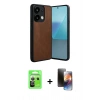 MARSİLYAN™- Redmi Note 13 Pro 5G Kılıf Kıvılcım Işık Serisi - Siyah 3D Antistatik Mat Seramik Nano Ekran Koruyucu + Raze Metal Kamera Lens - GS
