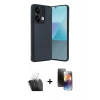 MARSİLYAN™- Redmi Note 13 Pro 5G Kılıf Kıvılcım Işık Serisi - Siyah 3D Antistatik Mat Seramik Nano Ekran Koruyucu + Şeffaf Kamera Lens Koruma Cam