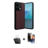 MARSİLYAN™- Redmi Note 13 Pro 5G Kılıf Kıvılcım Işık Serisi - Siyah 3D Antistatik Mat Seramik Nano Ekran Koruyucu + Şeffaf Kamera Lens Koruma Cam