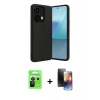 MARSİLYAN™- Redmi Note 13 Pro 5G Kılıf Kıvılcım Işık Serisi - Siyah 3D Antistatik Mat Seramik Nano Ekran Koruyucu + Raze Metal Kamera Lens - SH