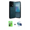 MARSİLYAN™- Redmi Note 13 Pro 5G Kılıf Kıvılcım Işık Serisi - Siyah 3D Antistatik Seramik Nano Ekran Koruyucu + Raze Metal Kamera Lens - GS