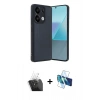 MARSİLYAN™- Redmi Note 13 Pro 5G Kılıf Kıvılcım Işık Serisi - Siyah 3D Antistatik Seramik Nano Ekran Koruyucu + Kamera Lens Koruma Cam - SF
