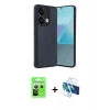 MARSİLYAN™- Redmi Note 13 Pro 5G Kılıf Kıvılcım Işık Serisi - Siyah 3D Antistatik Seramik Nano Ekran Koruyucu + Raze Metal Kamera Lens - GS