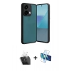 MARSİLYAN™- Redmi Note 13 Pro 5G Kılıf Kıvılcım Işık Serisi - Siyah 3D Antistatik Seramik Nano Ekran Koruyucu + Kamera Lens Koruma Cam - SF