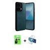 MARSİLYAN™- Redmi Note 13 Pro 5G Kılıf Kıvılcım Işık Serisi - Siyah 3D Antistatik Seramik Nano Ekran Koruyucu + Raze Metal Kamera Lens - SH