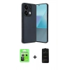 MARSİLYAN™- Redmi Note 13 Pro 5G Kılıf Kıvılcım Işık Serisi - Siyah 6D Antistatik Mat Seramik Hayalet Nano Ekran Koruyucu + Raze Metal Kamera Lens - GS