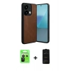 MARSİLYAN™- Redmi Note 13 Pro 5G Kılıf Kıvılcım Işık Serisi - Siyah 6D Antistatik Mat Seramik Hayalet Nano Ekran Koruyucu + Raze Metal Kamera Lens - SH