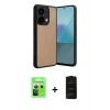 MARSİLYAN™- Redmi Note 13 Pro 5G Kılıf Kıvılcım Işık Serisi - Siyah 6D Antistatik Mat Seramik Hayalet Nano Ekran Koruyucu + Raze Metal Kamera Lens - GS