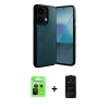 MARSİLYAN™- Redmi Note 13 Pro 5G Kılıf Kıvılcım Işık Serisi - Siyah 6D Antistatik Mat Seramik Hayalet Nano Ekran Koruyucu + Raze Metal Kamera Lens - SH
