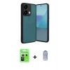 MARSİLYAN™- Redmi Note 13 Pro 5G Kılıf Kıvılcım Işık Serisi - Siyah Joko Magic 5D Cam + Raze Metal Kamera Lens - GS