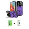MARSİLYAN™- Redmi Note 13 Pro 5G Kılıf Kıvılcım Modern Serisi - Şeffaf Pasifik Cam Ekran Koruyucu + Raze Metal Kamera Lens - GS