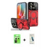 MARSİLYAN™- Redmi Note 13 Pro 5G Kılıf Kıvılcım Modern Serisi - Şeffaf Pasifik Cam Ekran Koruyucu + Raze Metal Kamera Lens - GS
