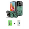 MARSİLYAN™- Redmi Note 13 Pro 5G Kılıf Kıvılcım Modern Serisi - Şeffaf Pasifik Cam Ekran Koruyucu + Raze Metal Kamera Lens - GS