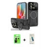 MARSİLYAN™- Redmi Note 13 Pro 5G Kılıf Kıvılcım Modern Serisi - Şeffaf Pasifik Cam Ekran Koruyucu + Raze Metal Kamera Lens - SH
