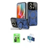 MARSİLYAN™- Redmi Note 13 Pro 5G Kılıf Kıvılcım Modern Serisi - Siyah 3D Antistatik Cam Ekran Koruyucu + Gümüş Raze Metal Kamera Lens