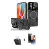 MARSİLYAN™- Redmi Note 13 Pro 5G Kılıf Kıvılcım Modern Serisi - Siyah 3D Antistatik Mat Seramik Nano Ekran Koruyucu + Kamera Lens Koruma Cam - SF