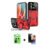MARSİLYAN™- Redmi Note 13 Pro 5G Kılıf Kıvılcım Modern Serisi - Siyah 3D Antistatik Mat Seramik Nano Ekran Koruyucu + Raze Metal Kamera Lens - GS