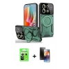 MARSİLYAN™- Redmi Note 13 Pro 5G Kılıf Kıvılcım Modern Serisi - Siyah 3D Antistatik Mat Seramik Nano Ekran Koruyucu + Raze Metal Kamera Lens - GS