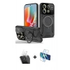 MARSİLYAN™- Redmi Note 13 Pro 5G Kılıf Kıvılcım Modern Serisi - Siyah 3D Antistatik Seramik Nano Ekran Koruyucu + Kamera Lens Koruma Cam - SF