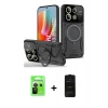 MARSİLYAN™- Redmi Note 13 Pro 5G Kılıf Kıvılcım Modern Serisi - Siyah 6D Antistatik Mat Seramik Hayalet Nano Ekran Koruyucu + Raze Metal Kamera Lens - SH