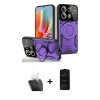 MARSİLYAN™- Redmi Note 13 Pro 5G Kılıf Kıvılcım Modern Serisi - Siyah 6D Antistatik Mat Seramik Hayalet Nano Ekran Koruyucu + Şeffaf Kamera Lens Koruma Cam
