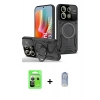 MARSİLYAN™- Redmi Note 13 Pro 5G Kılıf Kıvılcım Modern Serisi - Siyah Joko Magic 5D Cam + Raze Metal Kamera Lens - GS
