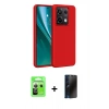 MARSİLYAN™- Redmi Note 13 Pro 5G Kılıf Kozmos Yansıma Özel Seri - Siyah 3D Antistatik Hayalet Cam Ekran Koruyucu + Gümüş Raze Metal Kamera Lens