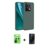MARSİLYAN™- Redmi Note 13 Pro 5G Kılıf Kozmos Yansıma Özel Seri - Siyah 3D Antistatik Hayalet Cam Ekran Koruyucu + Gümüş Raze Metal Kamera Lens