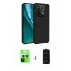 MARSİLYAN™- Redmi Note 13 Pro 5G Kılıf Kozmos Yansıma Özel Seri - Siyah 6D Antistatik Mat Seramik Hayalet Nano Ekran Koruyucu + Raze Metal Kamera Lens - GS