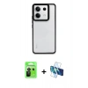 MARSİLYAN™- Redmi Note 13 Pro 5G Kılıf Nova Işık Serisi - Siyah 3D Antistatik Cam Ekran Koruyucu + Raze Metal Kamera Lens - SH