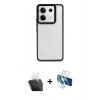 MARSİLYAN™- Redmi Note 13 Pro 5G Kılıf Nova Işık Serisi - Siyah 3D Antistatik Cam Ekran Koruyucu + Şeffaf Kamera Lens Koruma Cam