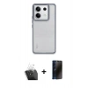 MARSİLYAN™- Redmi Note 13 Pro 5G Kılıf Nova Işık Serisi - Siyah 3D Antistatik Hayalet Cam Ekran Koruyucu + Şeffaf Kamera Lens Koruma Cam