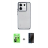 MARSİLYAN™- Redmi Note 13 Pro 5G Kılıf Nova Işık Serisi - Siyah 3D Antistatik Hayalet Cam Ekran Koruyucu + Raze Metal Kamera Lens - GS
