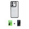 MARSİLYAN™- Redmi Note 13 Pro 5G Kılıf Nova Işık Serisi - Siyah 3D Antistatik Hayalet Cam Ekran Koruyucu + Raze Metal Kamera Lens - SH