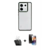 MARSİLYAN™- Redmi Note 13 Pro 5G Kılıf Nova Işık Serisi - Siyah 3D Antistatik Mat Seramik Nano Ekran Koruyucu + Kamera Lens Koruma Cam - SF