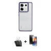 MARSİLYAN™- Redmi Note 13 Pro 5G Kılıf Nova Işık Serisi - Siyah 3D Antistatik Mat Seramik Nano Ekran Koruyucu + Kamera Lens Koruma Cam - SF