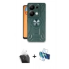 MARSİLYAN™- Redmi Note 13 Pro 5G Kılıf Nova Yansıma Prime - Siyah 3D Antistatik Seramik Nano Ekran Koruyucu + Kamera Lens Koruma Cam - SF