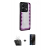 MARSİLYAN™- Redmi Note 13 Pro 5G Kılıf Odak Klasik Serisi - Siyah 3D Antistatik Hayalet Cam Ekran Koruyucu + Kamera Lens Koruma Cam - SF