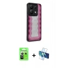 MARSİLYAN™- Redmi Note 13 Pro 5G Kılıf Odak Klasik Serisi - Siyah 3D Antistatik Seramik Nano Ekran Koruyucu + Raze Metal Kamera Lens - GS