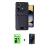 MARSİLYAN™- Redmi Note 13 Pro 5G Kılıf Vadi Çizgi Prime - Siyah 3D Antistatik Hayalet Cam Ekran Koruyucu + Raze Metal Kamera Lens - SH